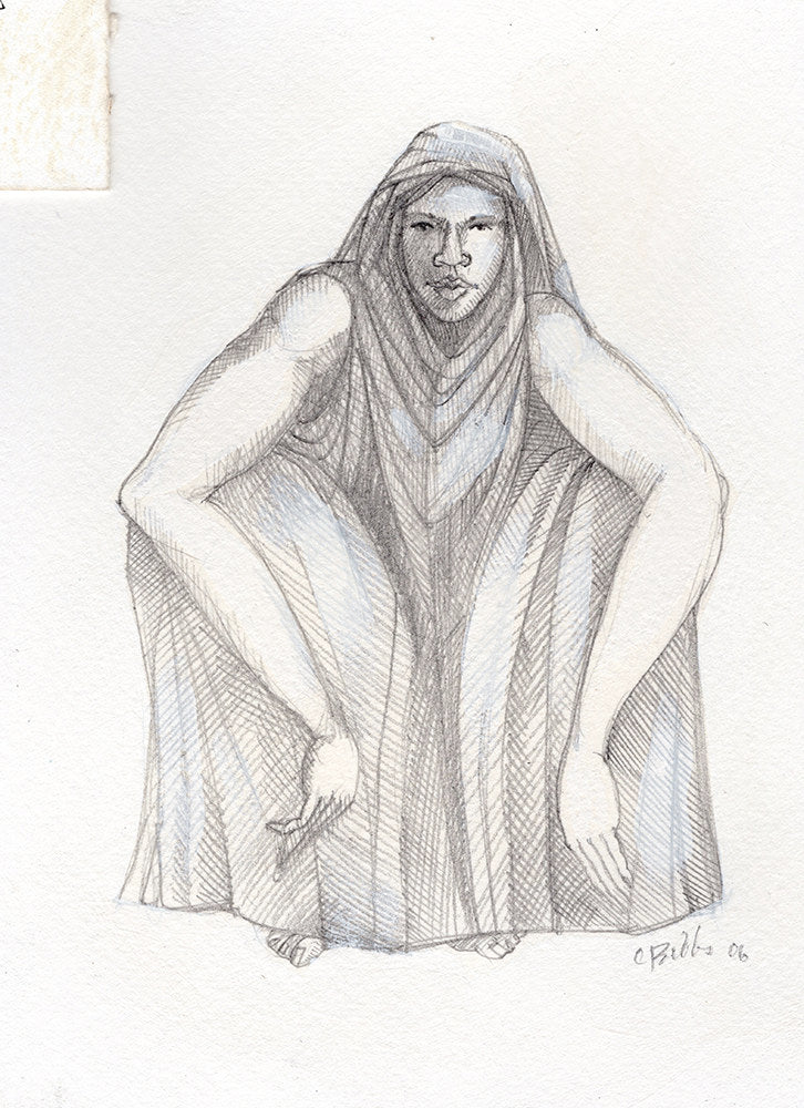 Detail of Squatting Woman by Charles A. Bibbs