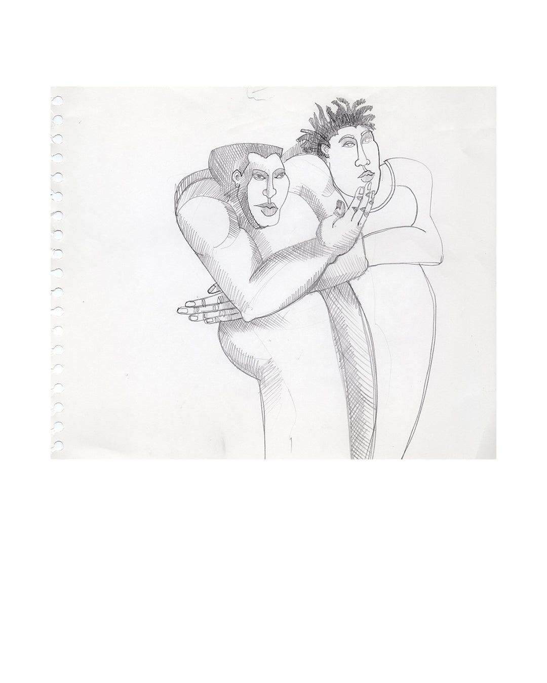 Couple Waiting — original artwork by Charles A. Bibbs
