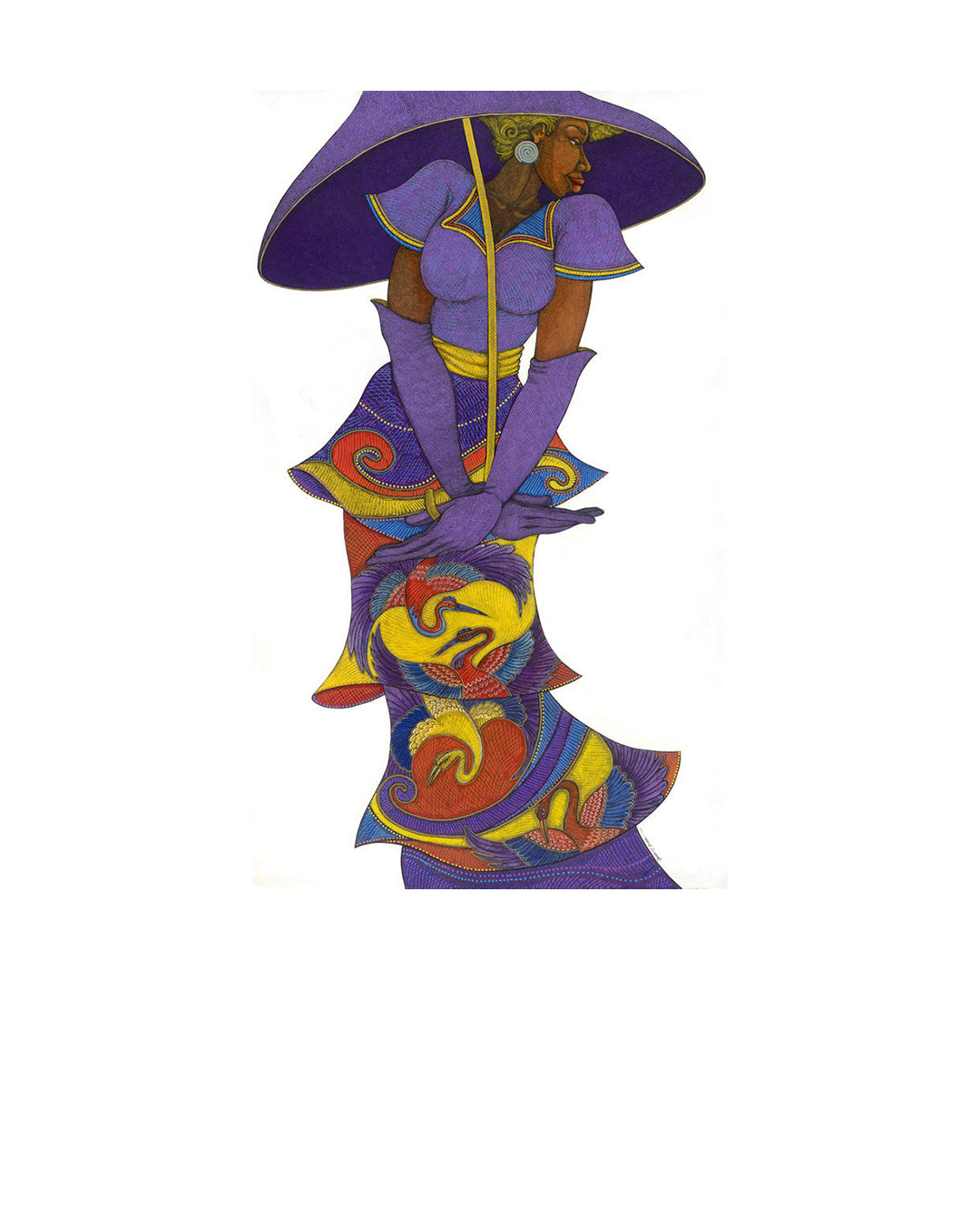 Purple Umbrella — original artwork by Charles A. Bibbs