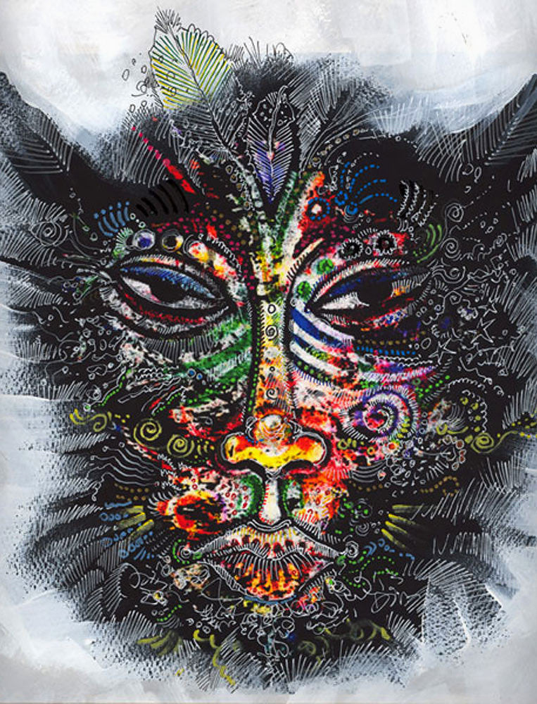 Detail of Mask #1 Collaboration by Charles A. Bibbs