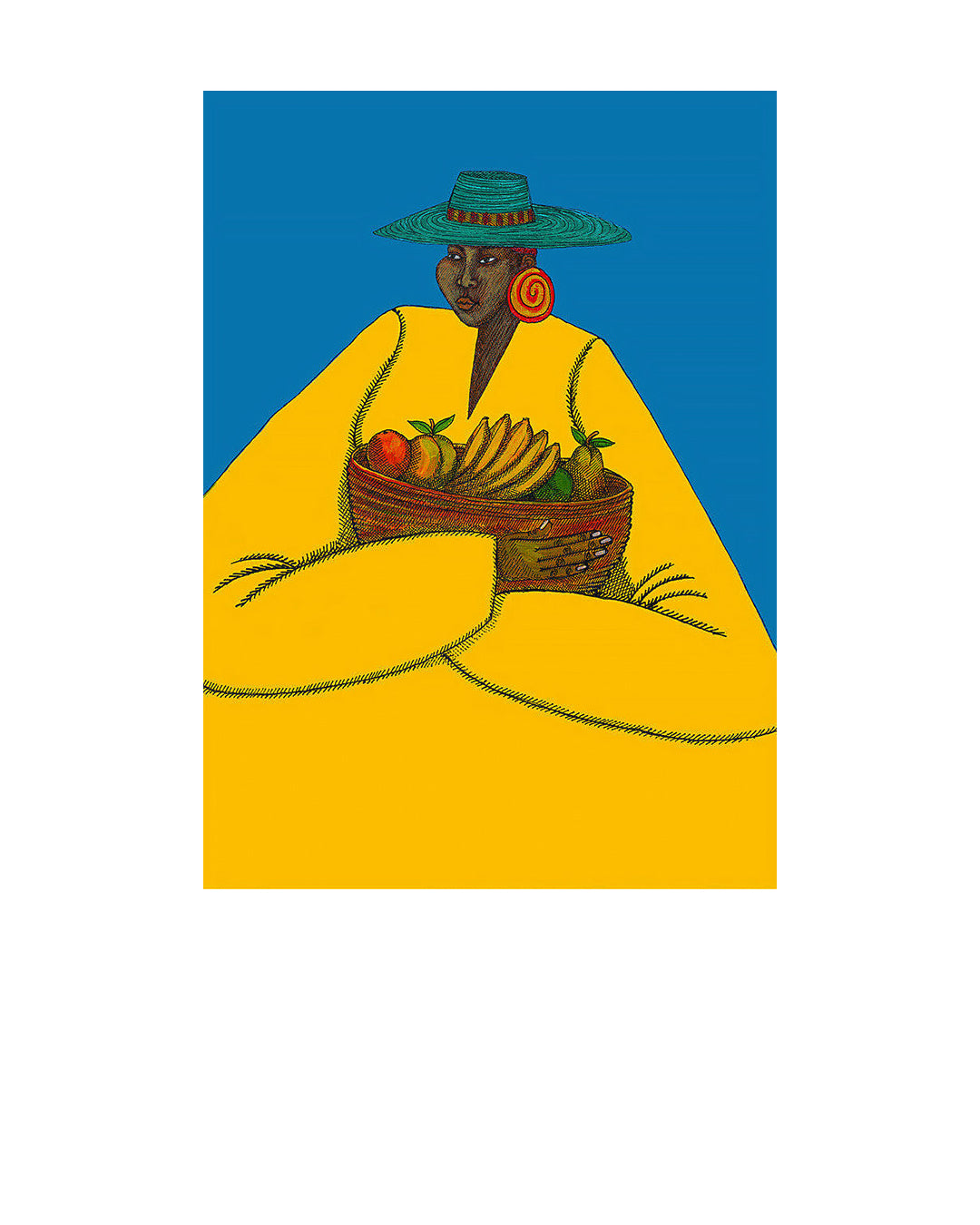 Bajan Woman — original artwork by Charles A. Bibbs