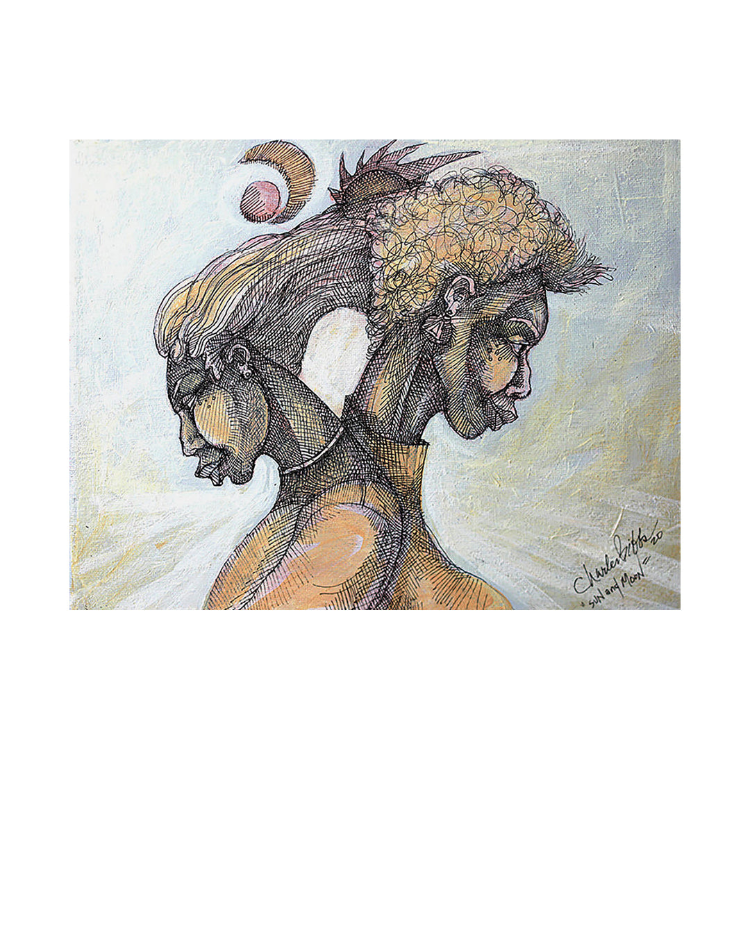 Sun and Moon — original artwork by Charles A. Bibbs
