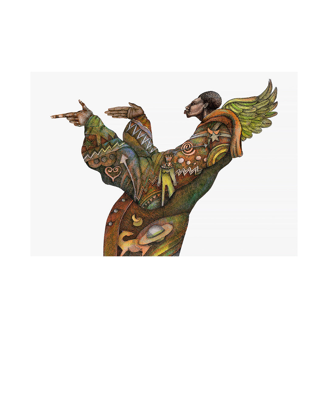 Mystic Man With Wings — original artwork by Charles A. Bibbs