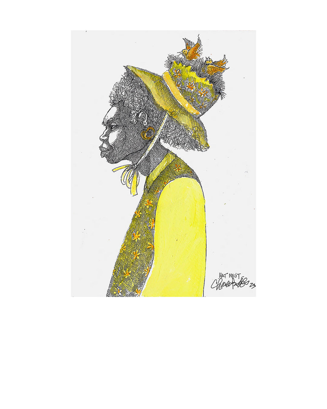 Hat Nest — original artwork by Charles A. Bibbs