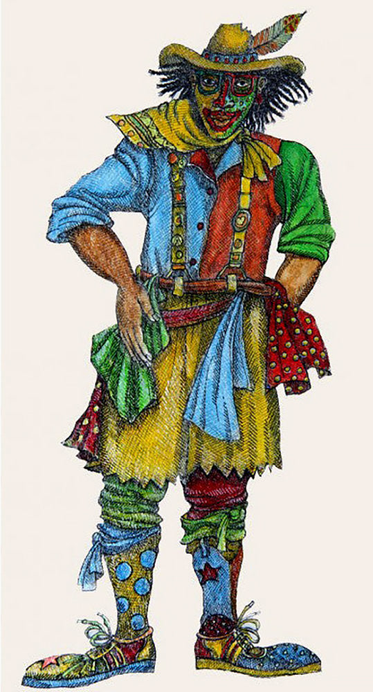 Detail of Rodeo Clown With Dreads by Charles A. Bibbs