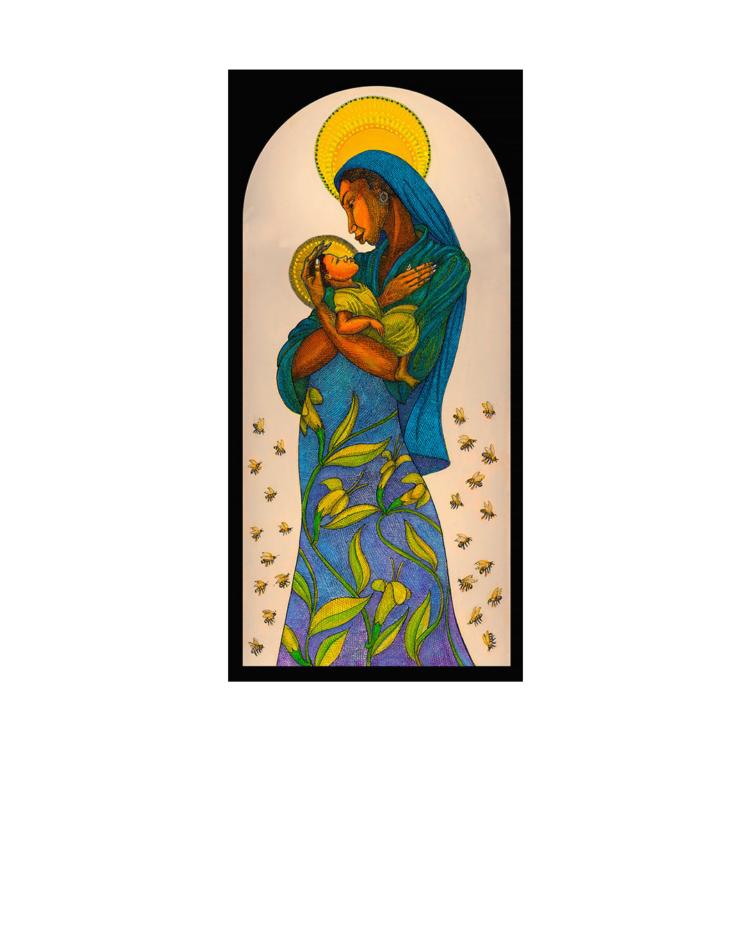 The Black Madonna (bees) — original artwork by Charles A. Bibbs