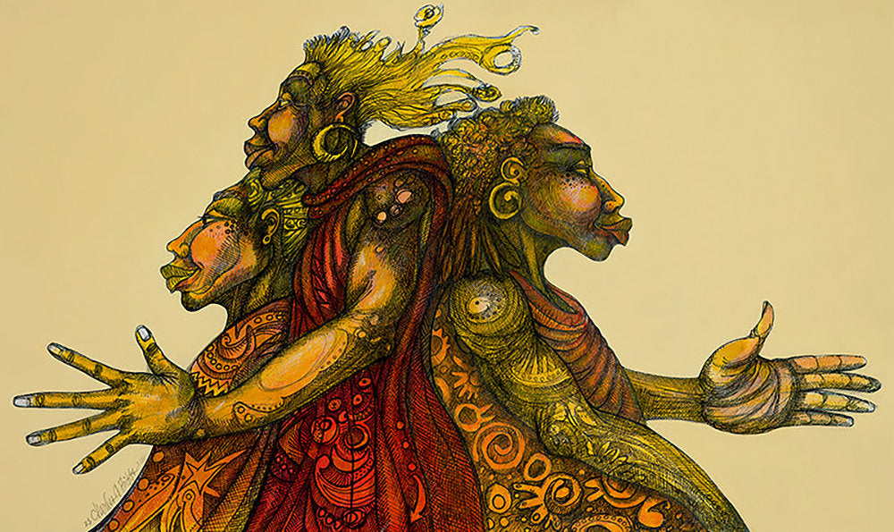 Detail of Hands Of Hope - Original by Charles A. Bibbs
