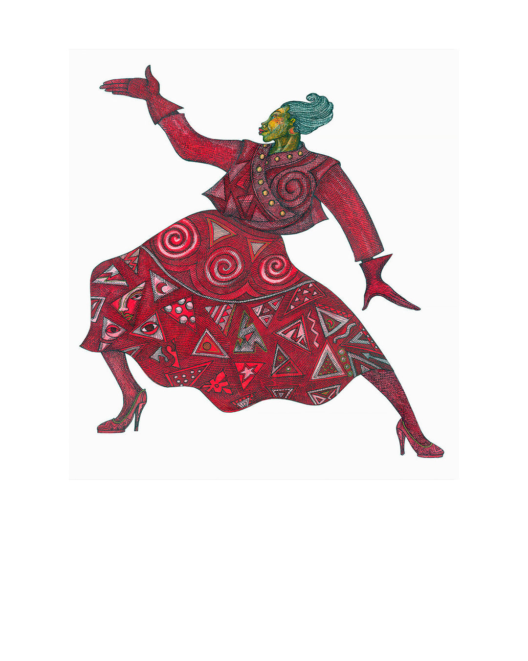 Rhythm In Red — original artwork by Charles A. Bibbs