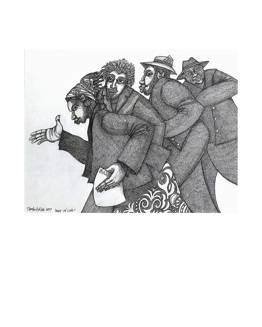 Get In Line — original artwork by Charles A. Bibbs