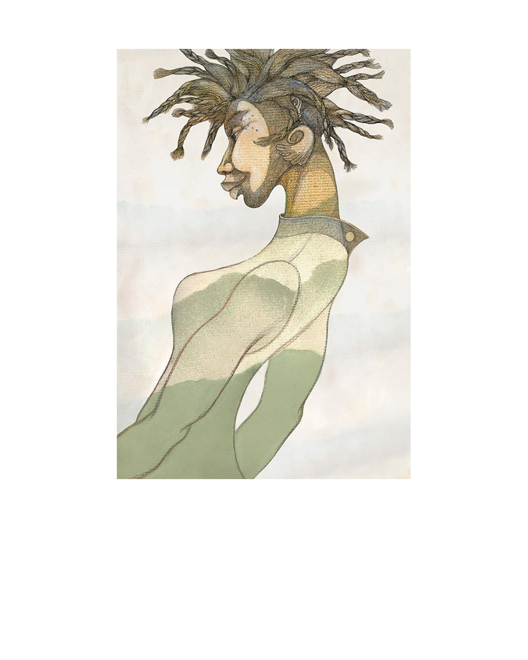Woman With Green Hair — original artwork by Charles A. Bibbs