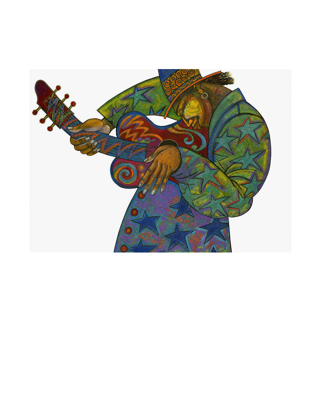 Big Man Guitar — original artwork by Charles A. Bibbs