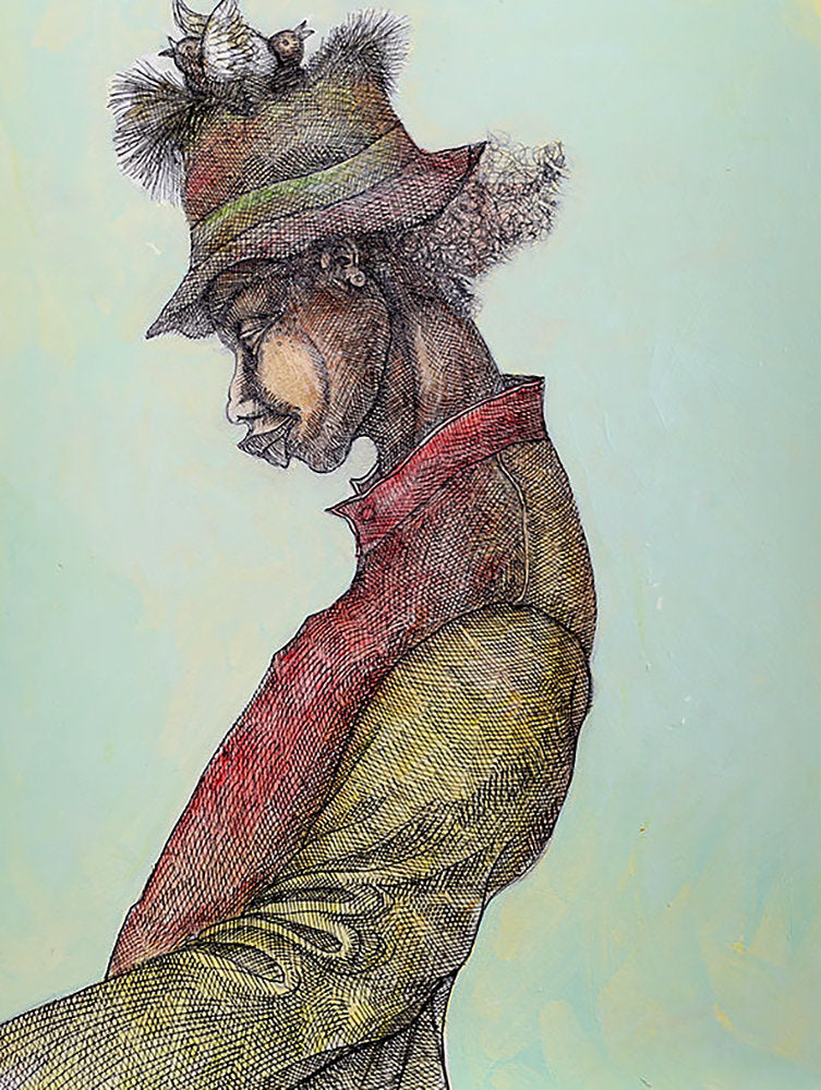 Detail of Bagman Bird Hat by Charles A. Bibbs