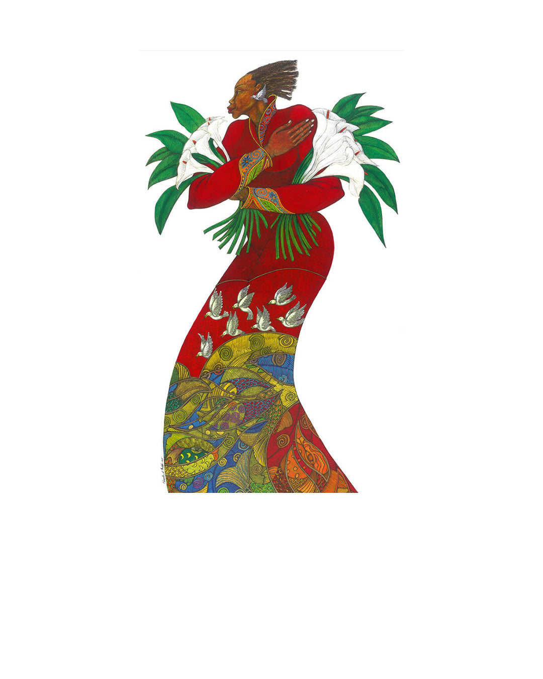 Lilies — original artwork by Charles A. Bibbs