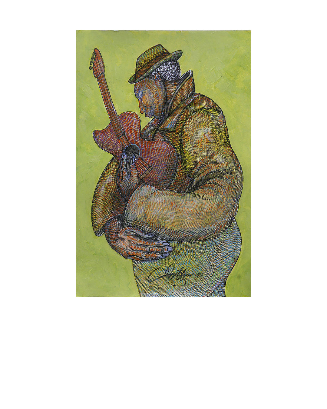 Geetar Man #1 — original artwork by Charles A. Bibbs