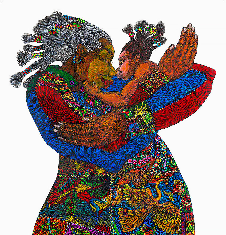 Detail of Patchwork Of The Giving Hands by Charles A. Bibbs