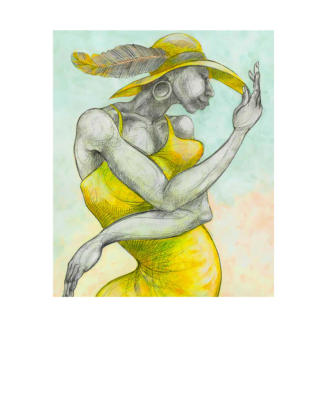 Feathered Hat — original artwork by Charles A. Bibbs