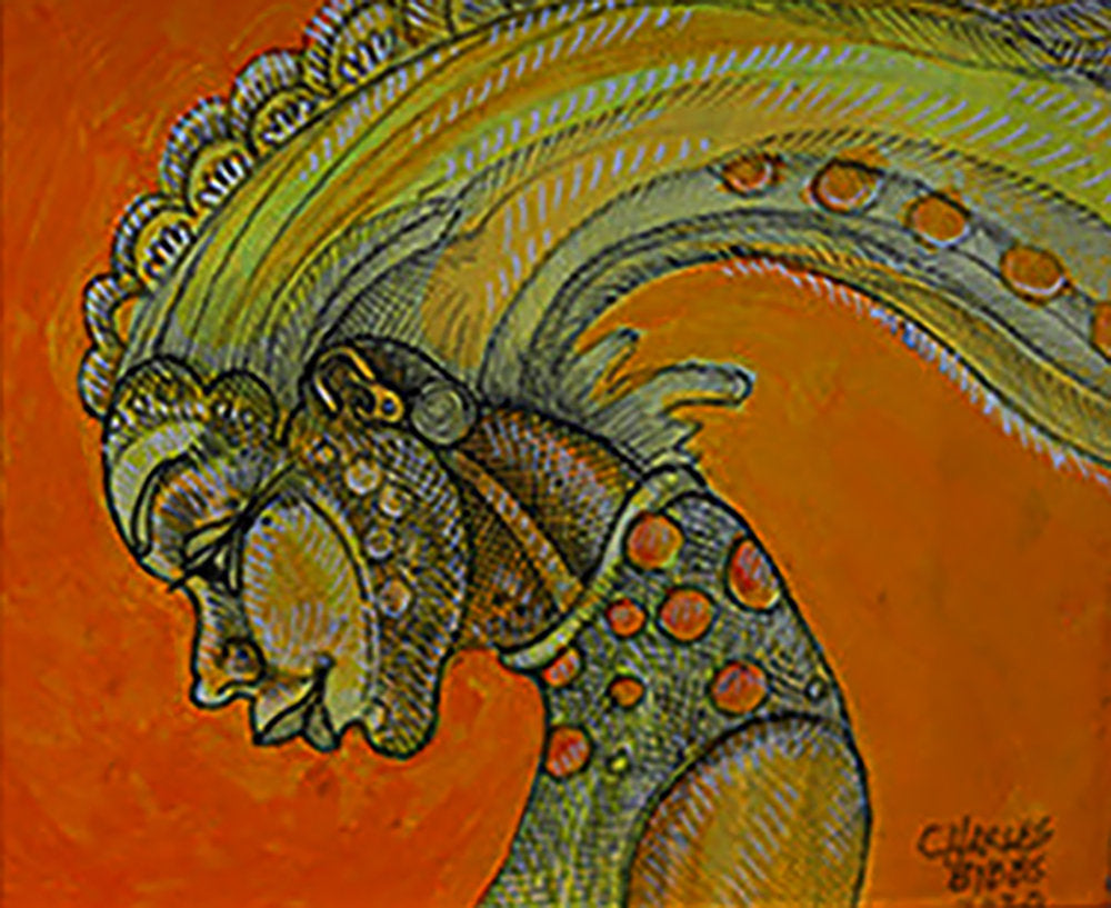 Detail of Girl In A Orange World by Charles A. Bibbs