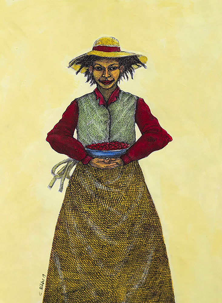 Detail of Woman With Cherries by Charles A. Bibbs