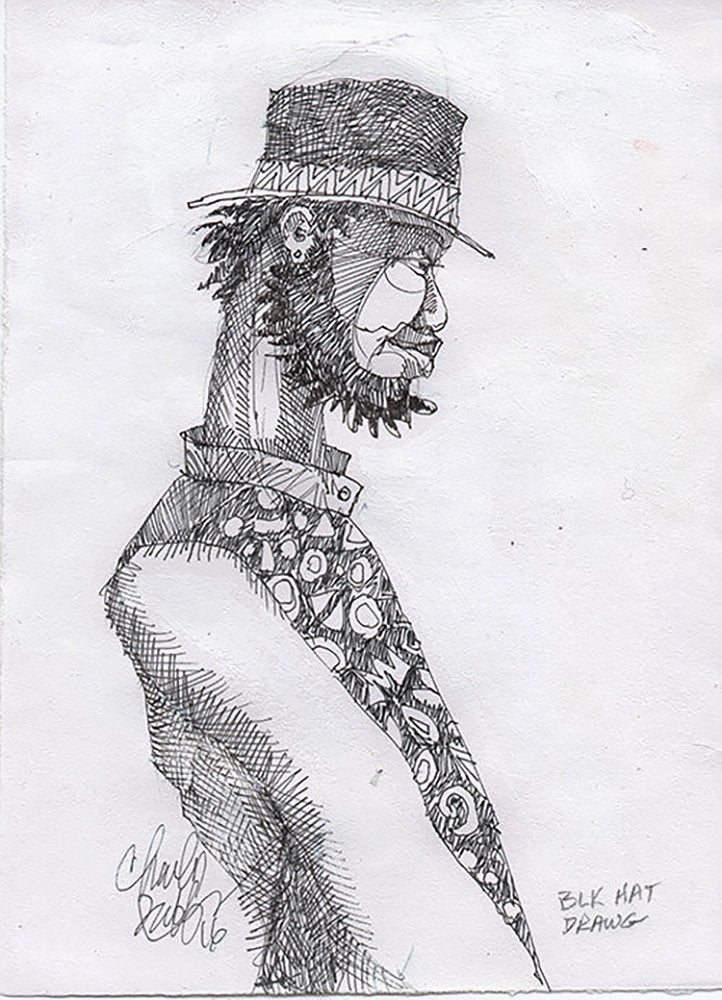 Detail of Black Hat Drawing by Charles A. Bibbs