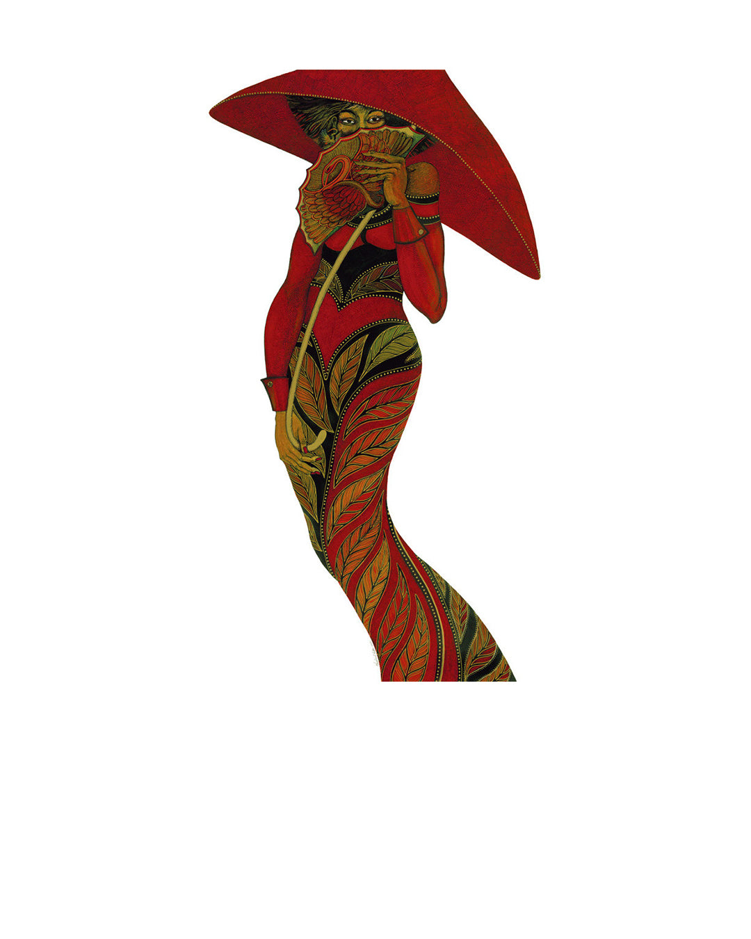 Red Umbrella — original artwork by Charles A. Bibbs