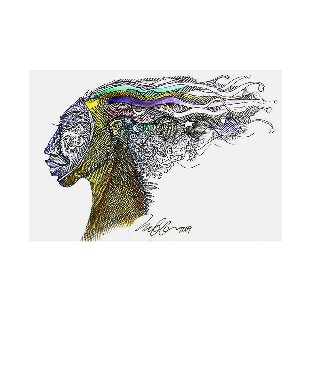 Wind In Her Hair — original artwork by Charles A. Bibbs