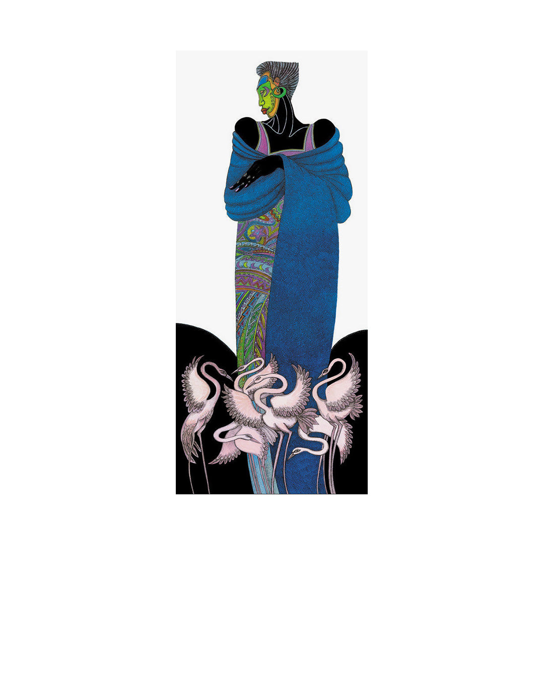 Ebony Series 8 (Blue) — original artwork by Charles A. Bibbs