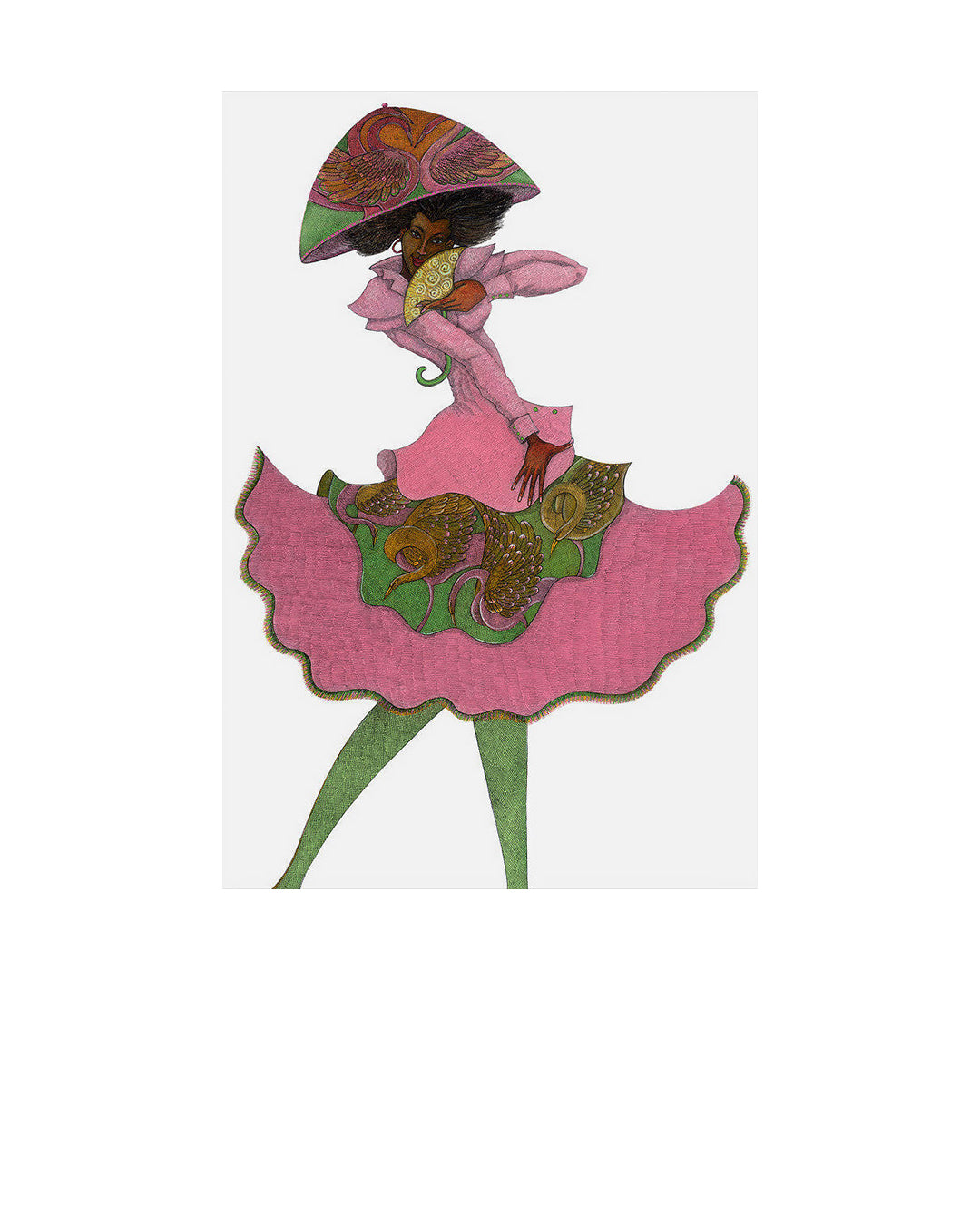 Parasol Lady — original artwork by Charles A. Bibbs