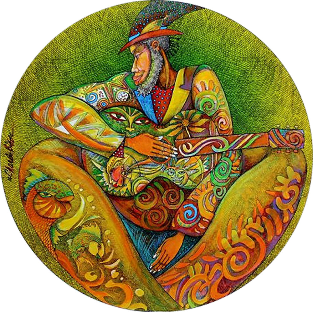 Detail of The Color Is Bluz (circle ??) by Charles A. Bibbs