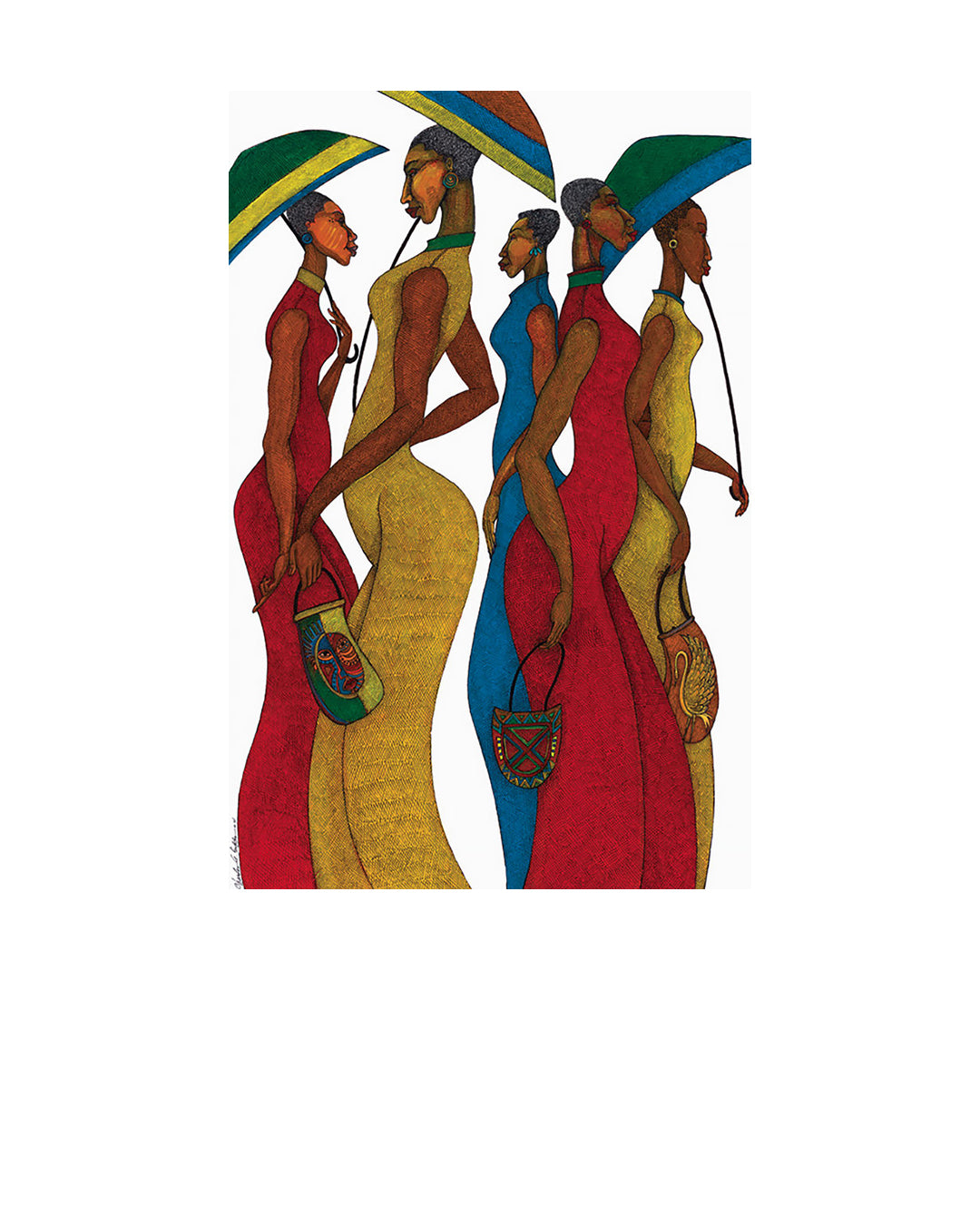 Parasol Parade — original artwork by Charles A. Bibbs