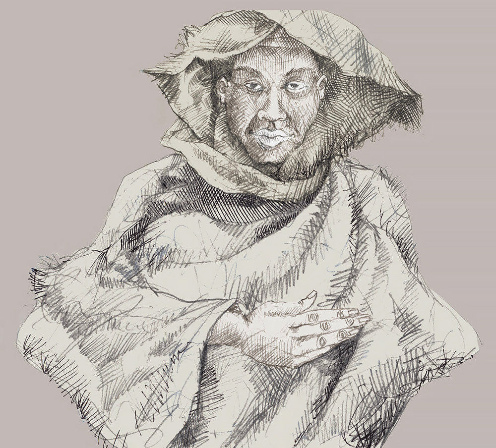 Detail of Burlap Man by Charles A. Bibbs