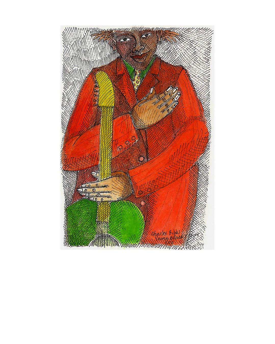 Young Black Player — original artwork by Charles A. Bibbs