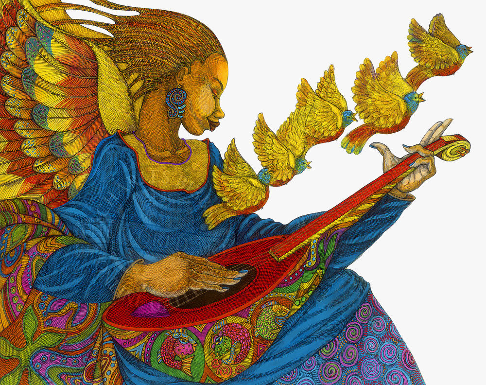 Detail of The Music Angel Ii by Charles A. Bibbs