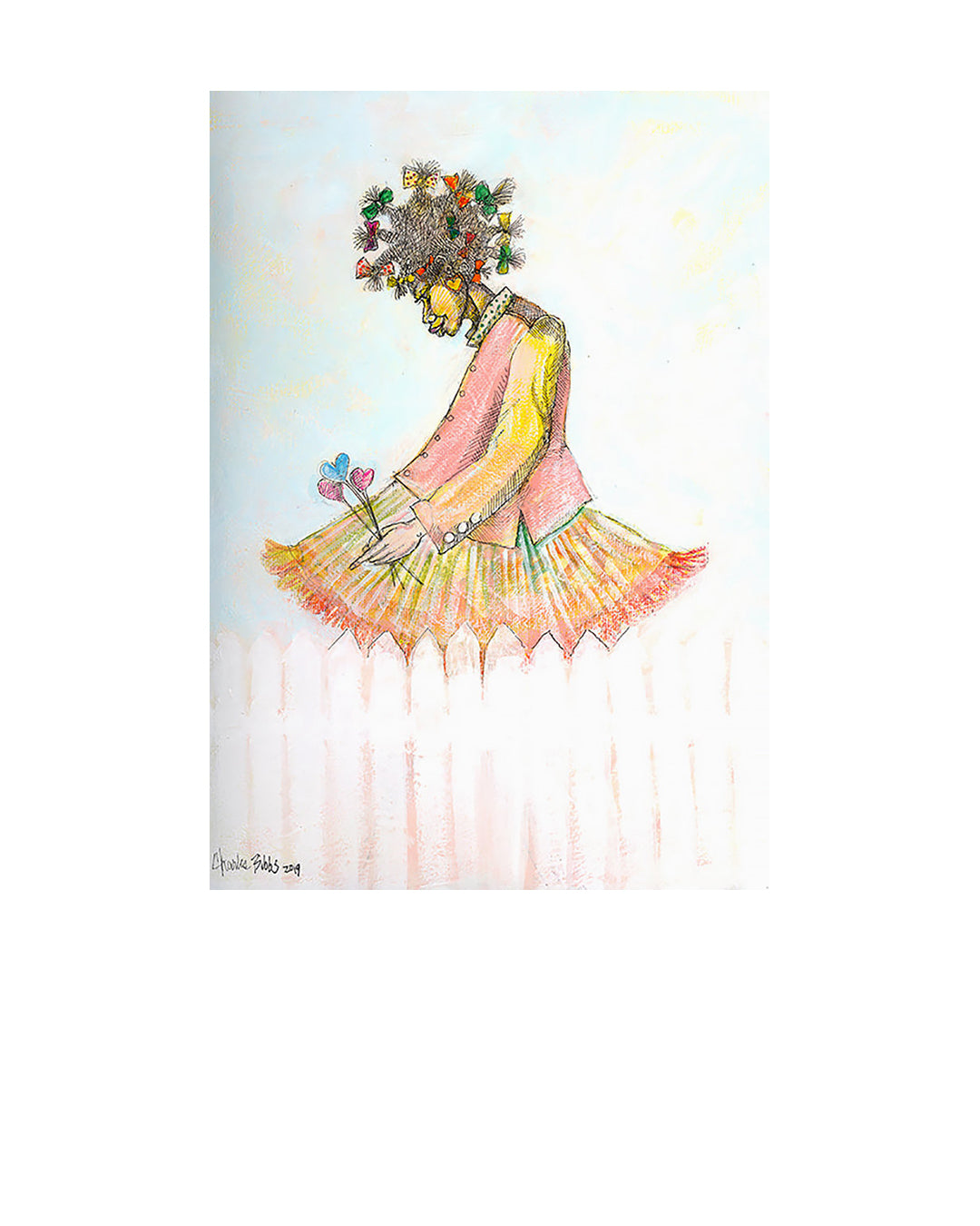 Woman With Blue Heart — original artwork by Charles A. Bibbs