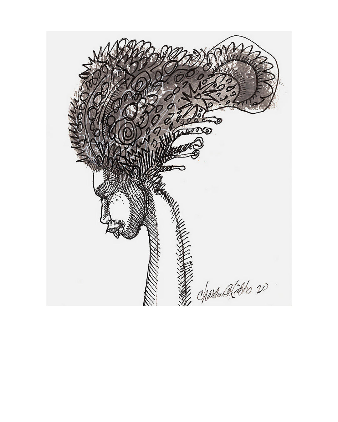 Headdress # 2 (Crown Of Life Series) — original artwork by Charles A. Bibbs