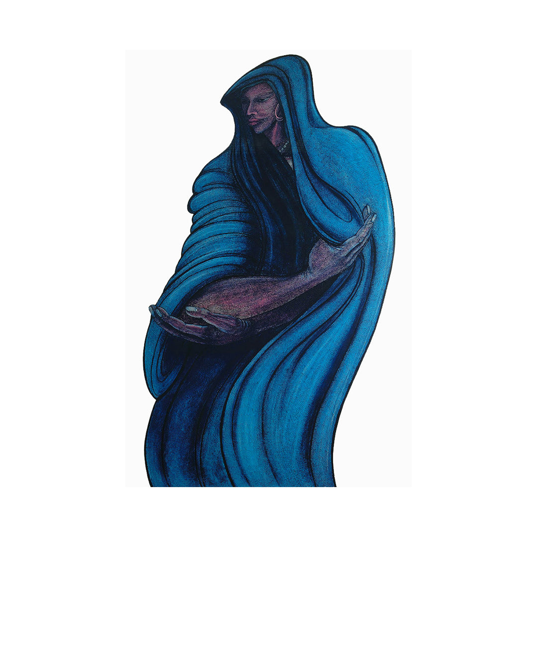 The Woman In Blue — original artwork by Charles A. Bibbs