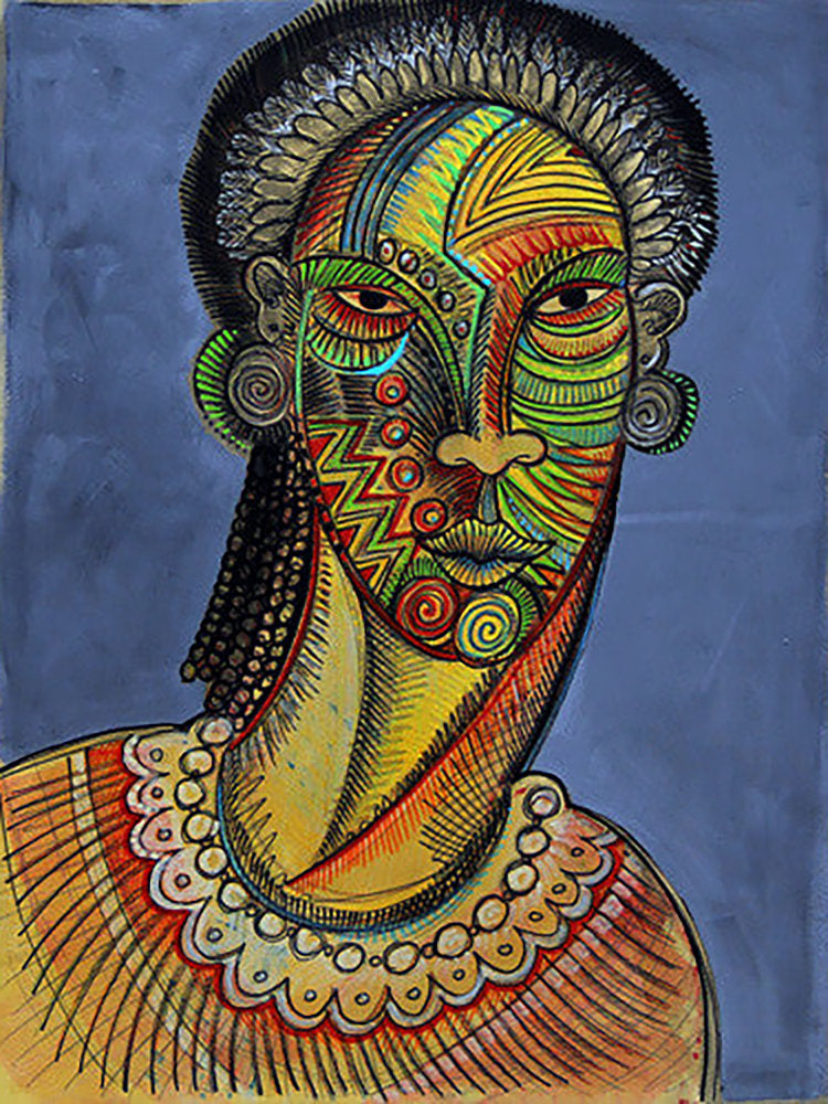 Detail of Ebony 7 Series - Mixed Monoprint by Charles A. Bibbs