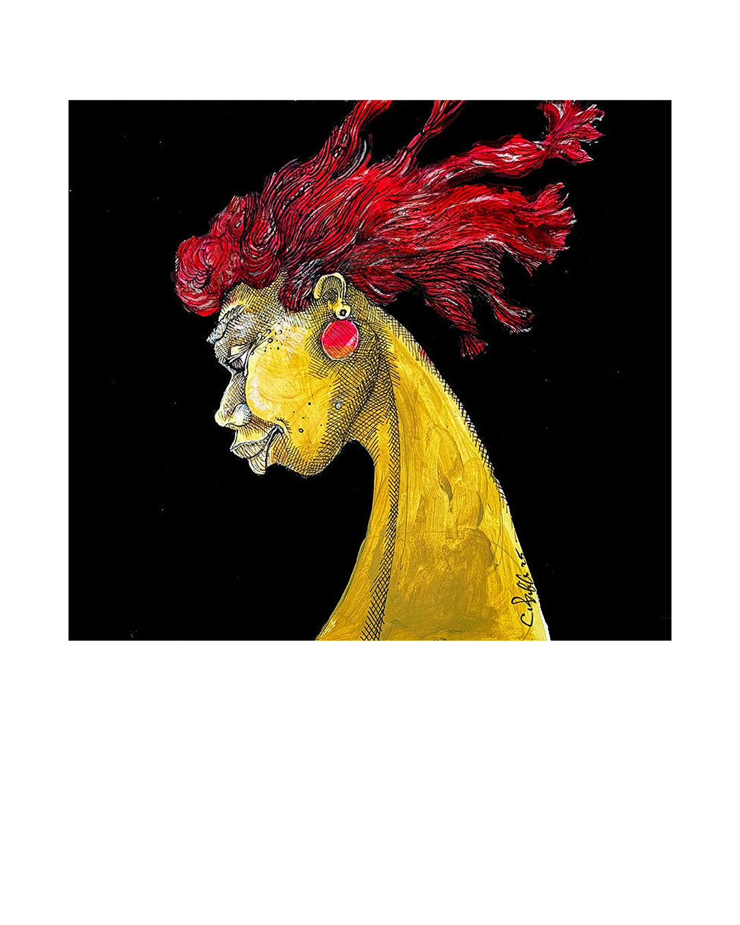 Scarlet Hair — original artwork by Charles A. Bibbs