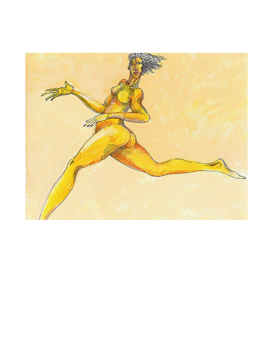 Running Bare — original artwork by Charles A. Bibbs