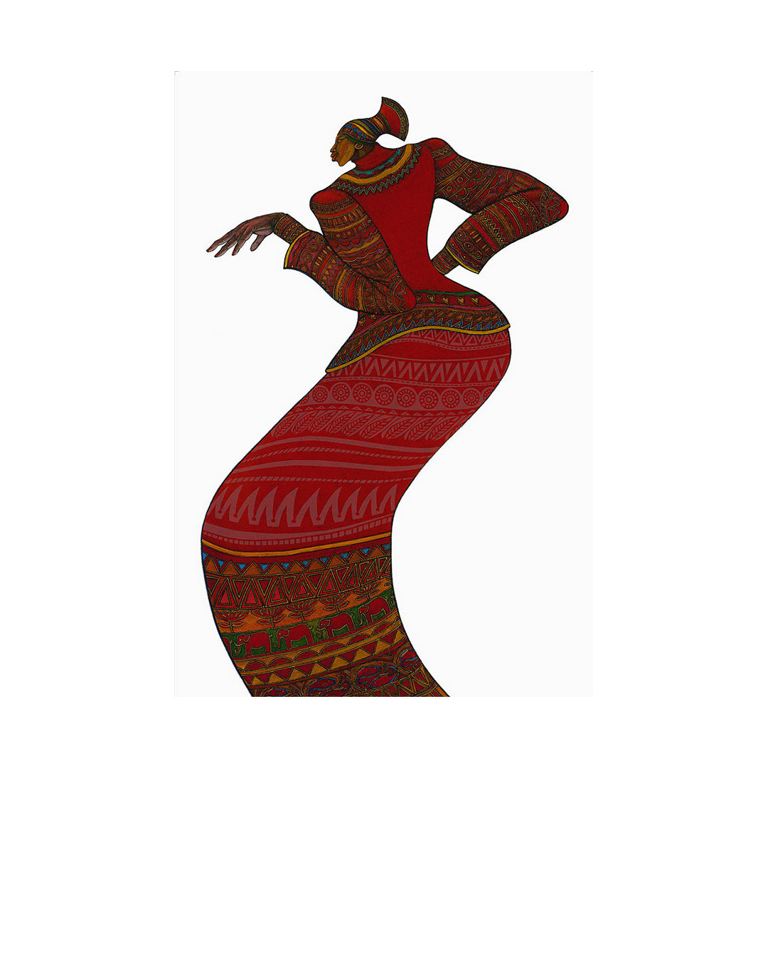 Lady In Red — original artwork by Charles A. Bibbs