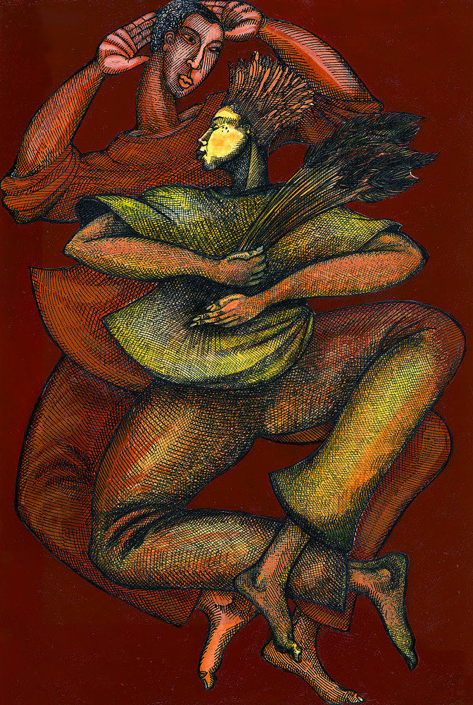 Detail of Dance To The Harvest by Charles A. Bibbs