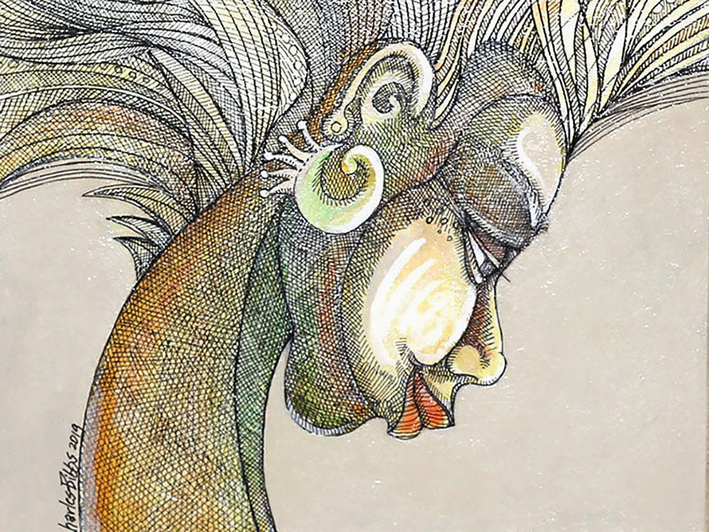 Detail of Lady With White Hair by Charles A. Bibbs
