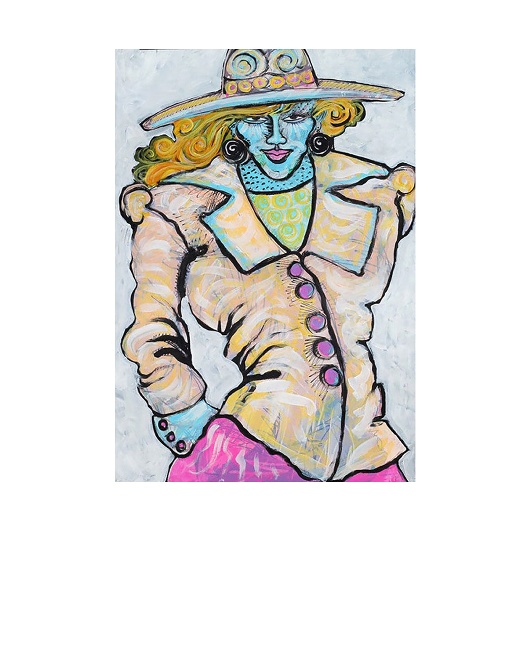Pink Buttons — original artwork by Charles A. Bibbs
