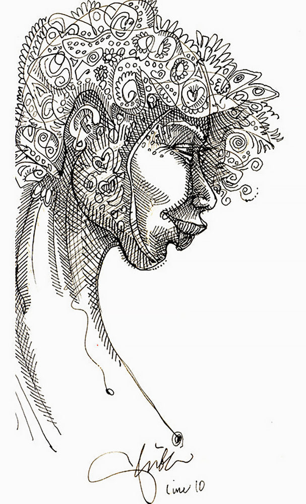 Detail of Line Composition #10 by Charles A. Bibbs