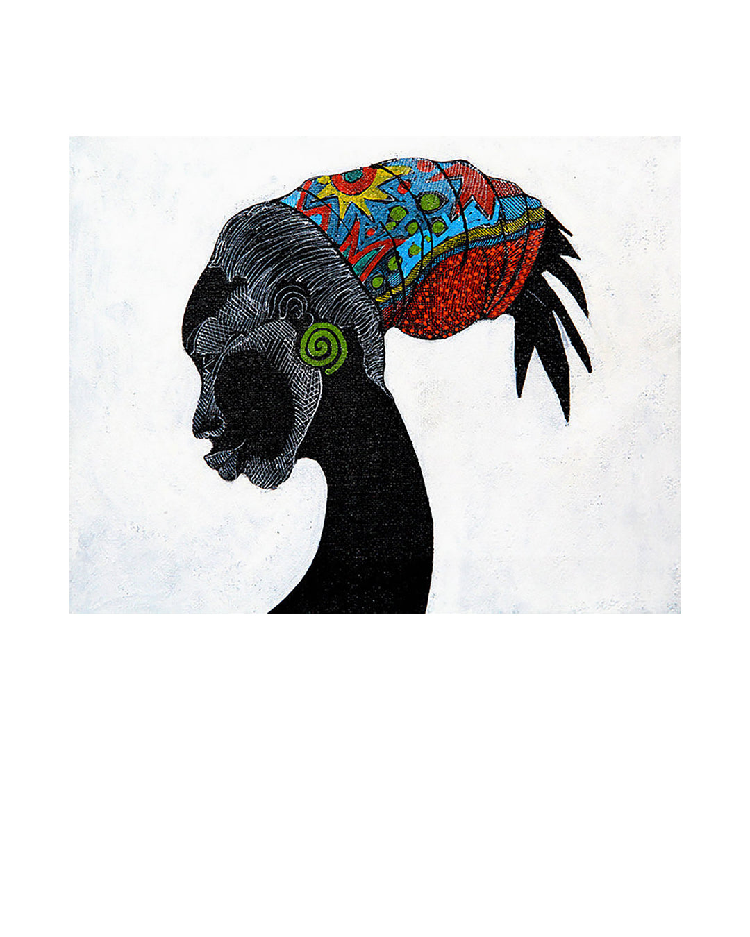 The Green Earring II — original artwork by Charles A. Bibbs