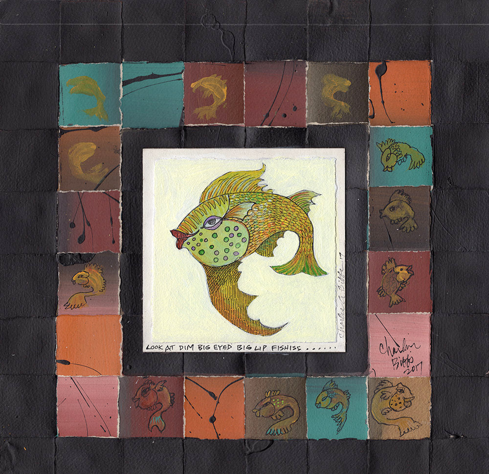 Detail of Look At Dim Big Eyed Big Lip Fishes by Charles A. Bibbs