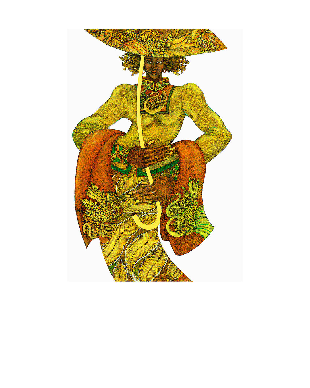 The Yellow Umbrella — original artwork by Charles A. Bibbs