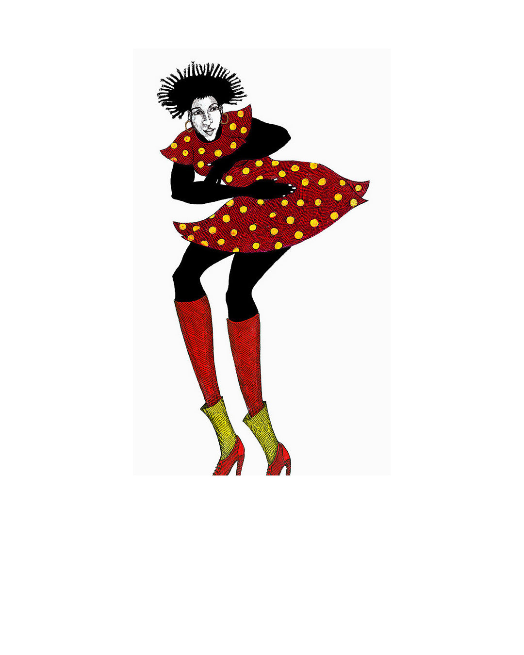 Red Dress — original artwork by Charles A. Bibbs