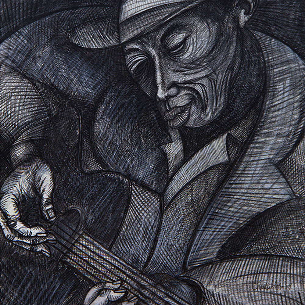 Detail of Mississippi Blues Man by Charles A. Bibbs