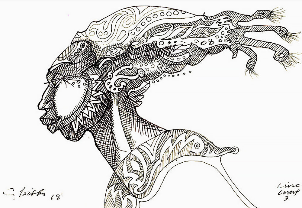 Detail of Line Composition #3 by Charles A. Bibbs