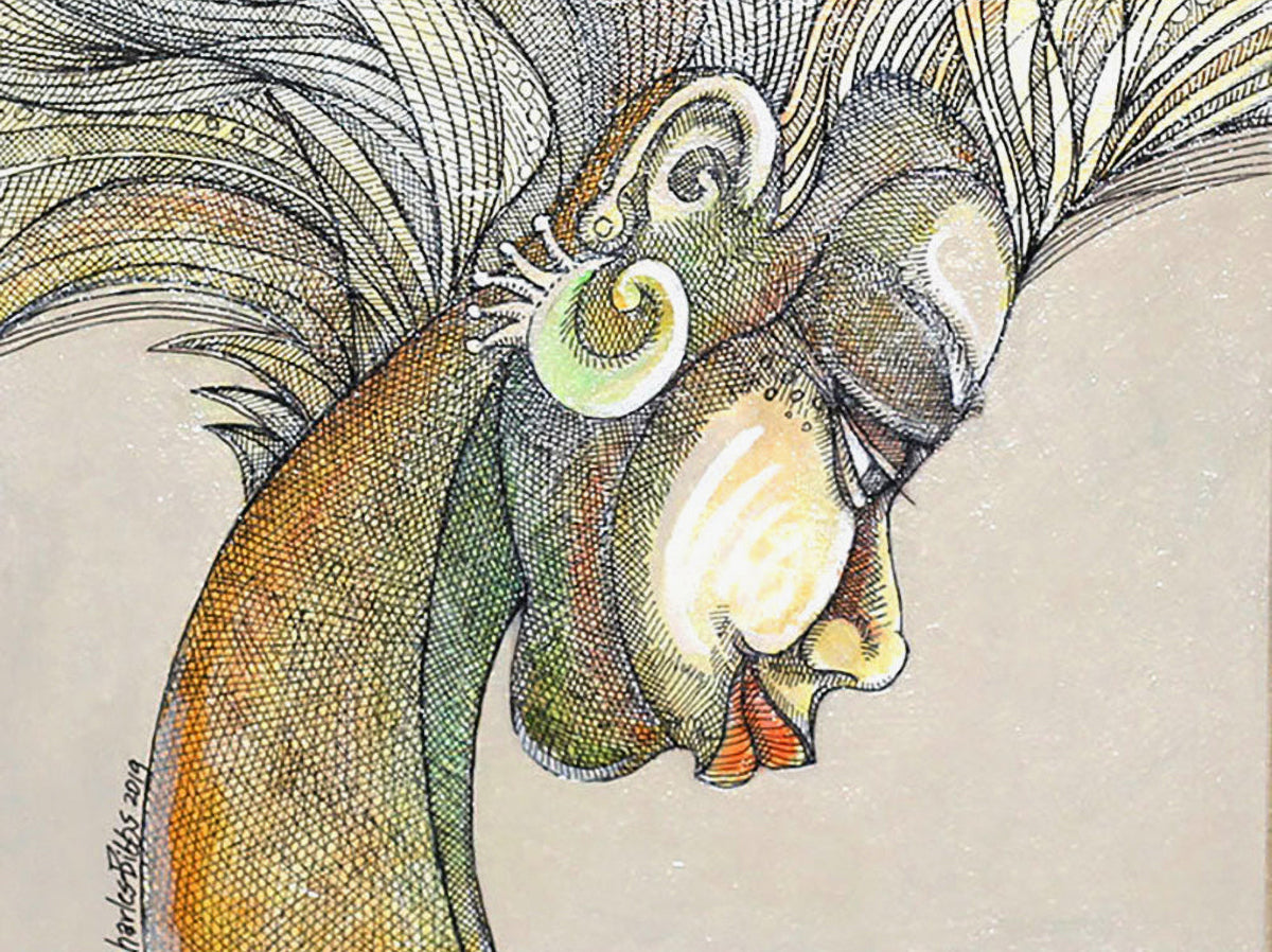 Detail of Woman With White Hair by Charles A. Bibbs